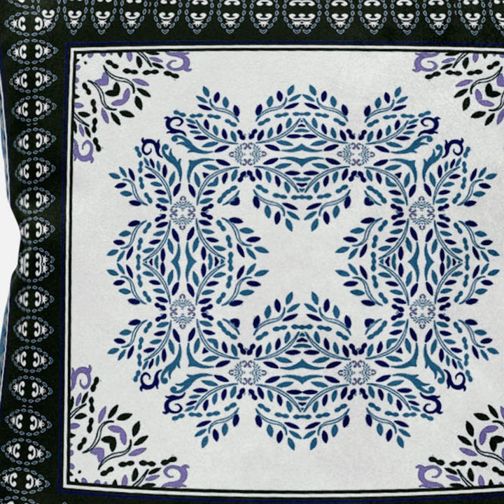 5" Navy Blue Damask Indoor Outdoor Throw Pillow Cover and Insert