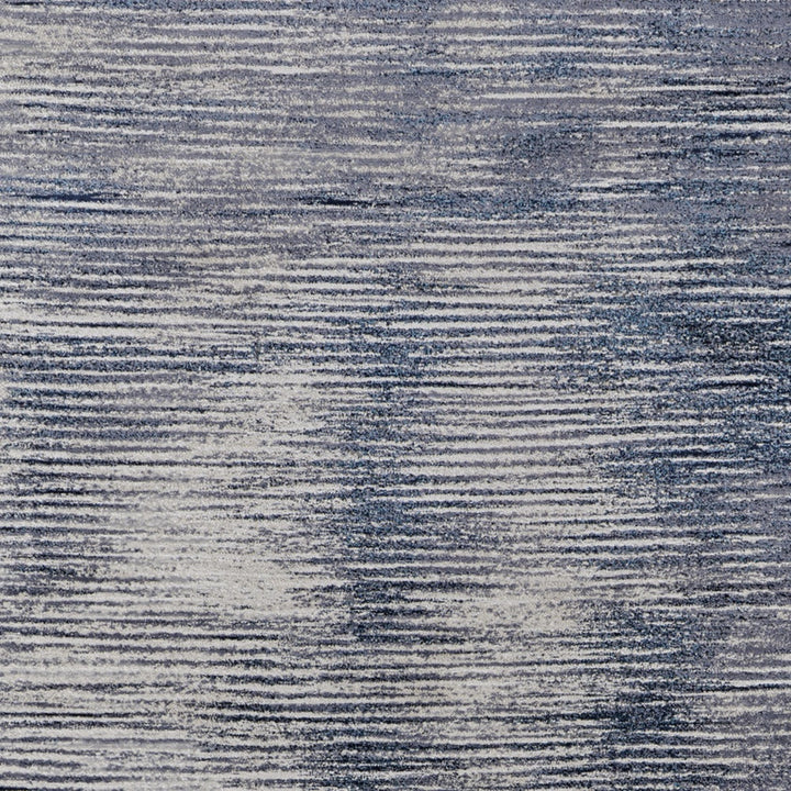 2' x 3' Gray and Ivory Striped Power Loom Distressed Area Rug