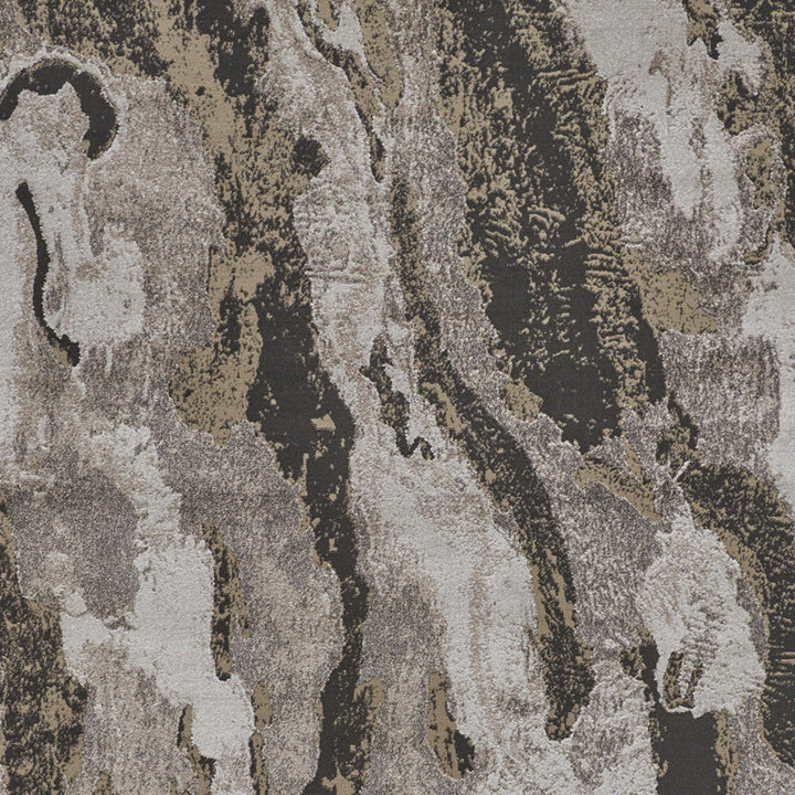 2' x 3' Brown and Ivory Abstract Power Loom Distressed Area Rug