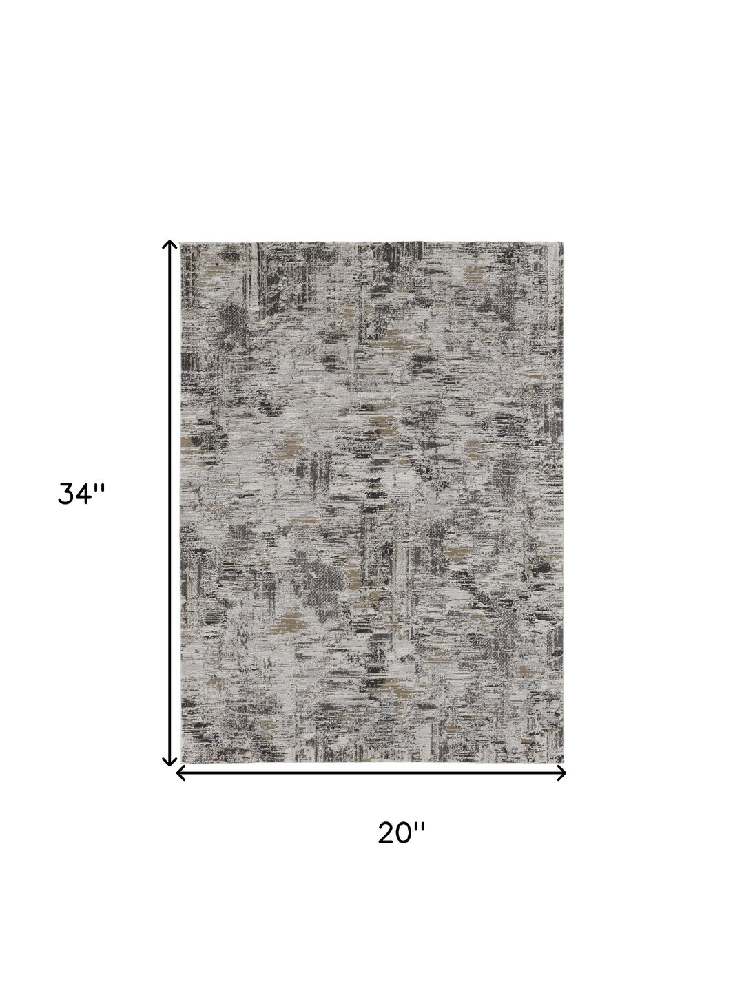 2' x 3' Brown and Ivory Abstract Power Loom Distressed Area Rug