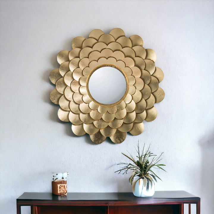 32" Gold Sunburst Framed Accent Mirror