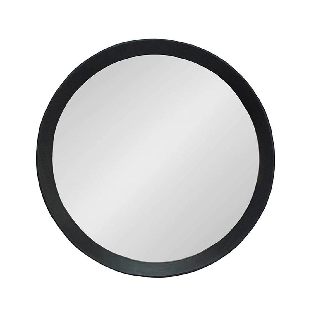 20" Black Round Framed Accent Mirror