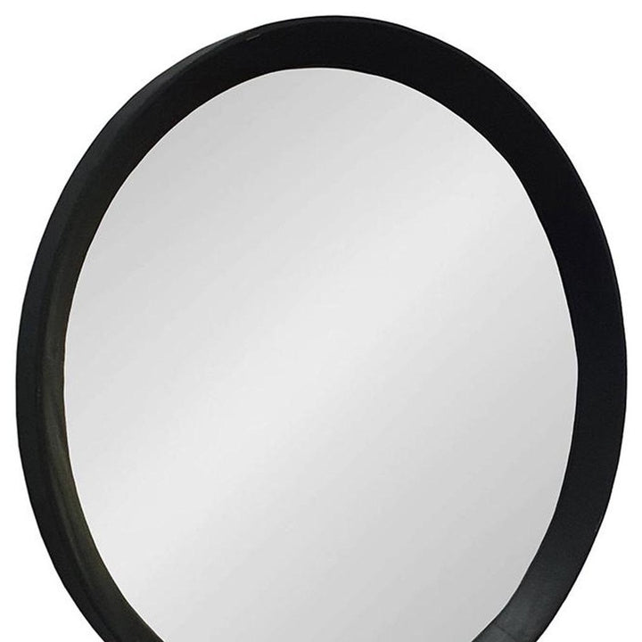 20" Black Round Framed Accent Mirror