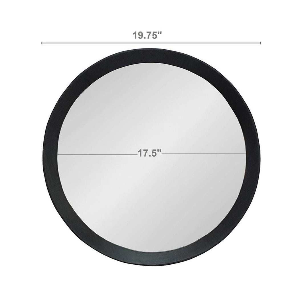 20" Black Round Framed Accent Mirror