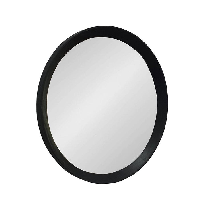 20" Black Round Framed Accent Mirror