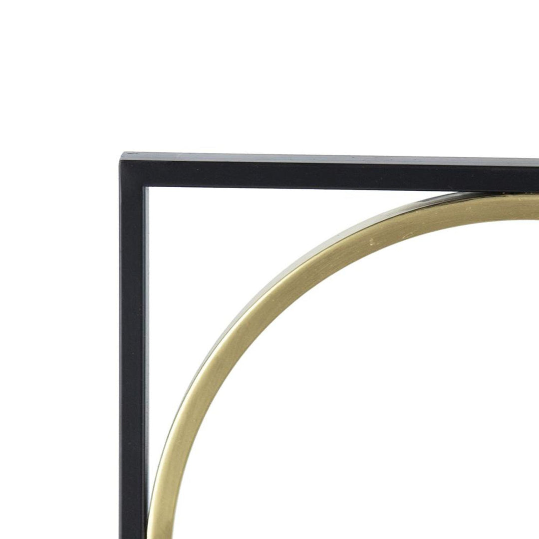 36" Black and Gold Square Framed Accent Mirror