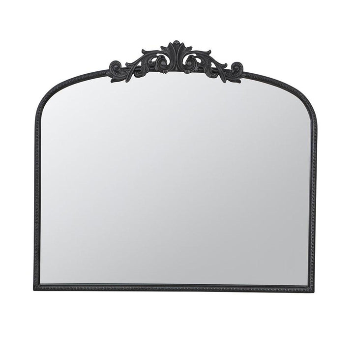 31" Black Crowned Top Framed Accent Mirror