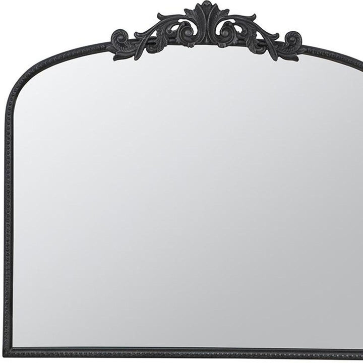 31" Black Crowned Top Framed Accent Mirror