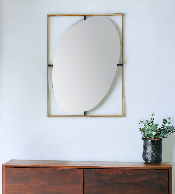 40" Black and Gold Framed Accent Mirror