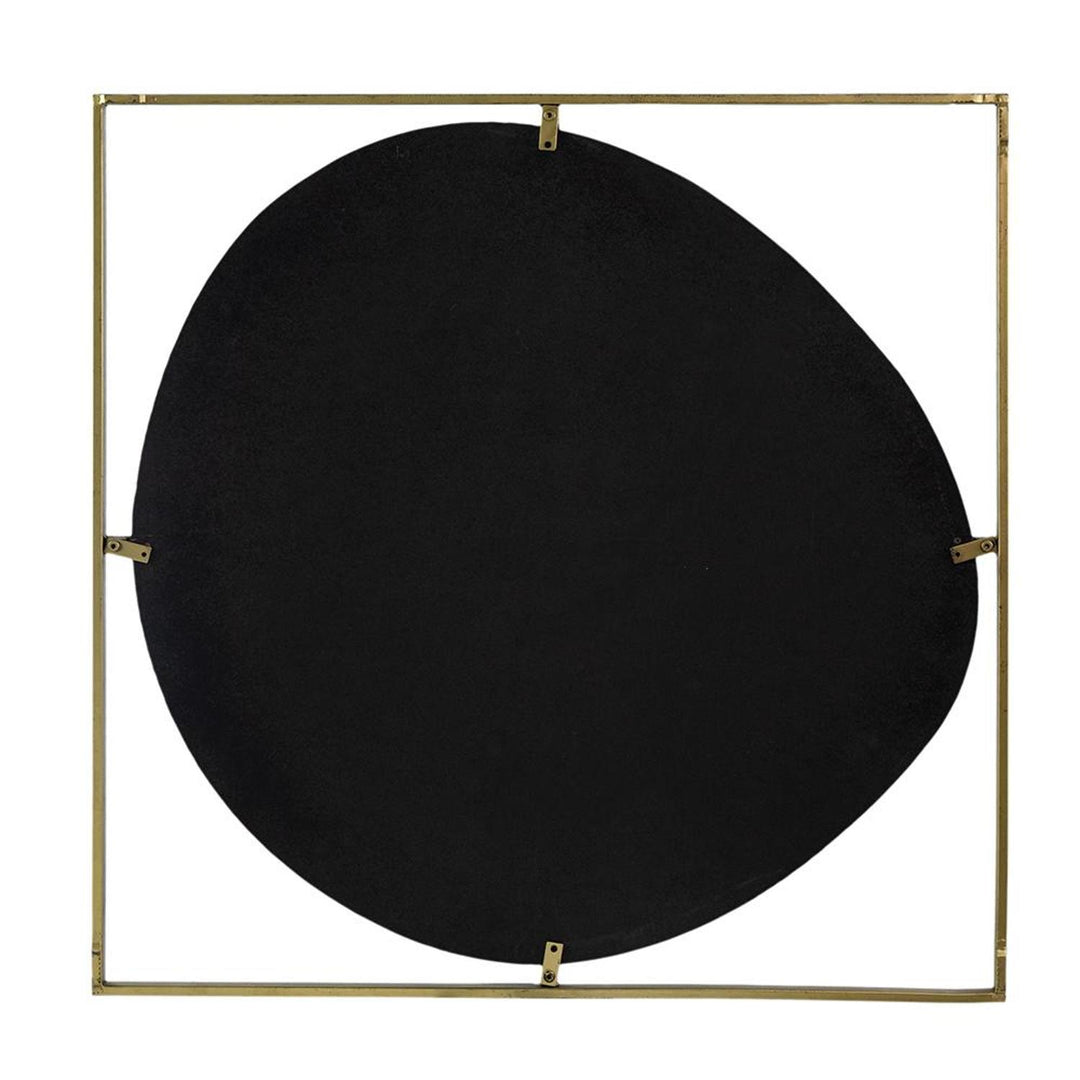 32" Black and Gold Square Framed Accent Mirror