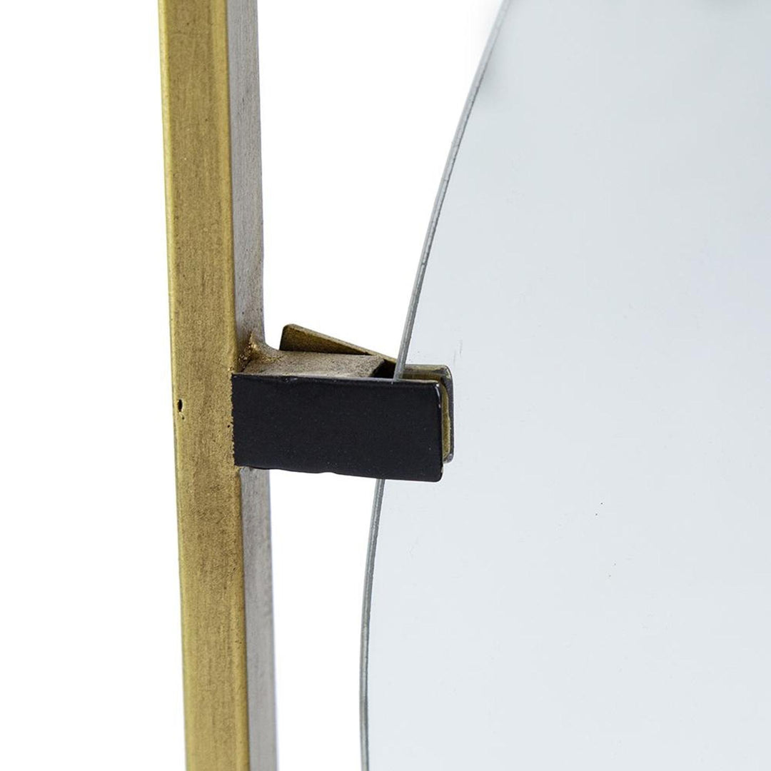 32" Black and Gold Square Framed Accent Mirror