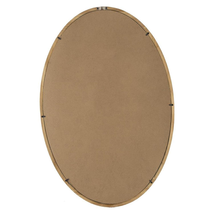 35" Brown Oval Framed Accent Mirror