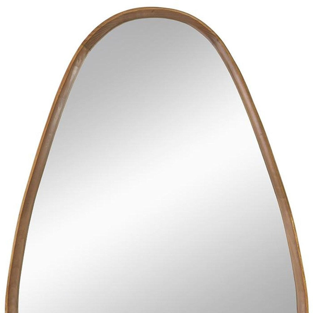 37" Brown Abstract Framed Accent Mirror