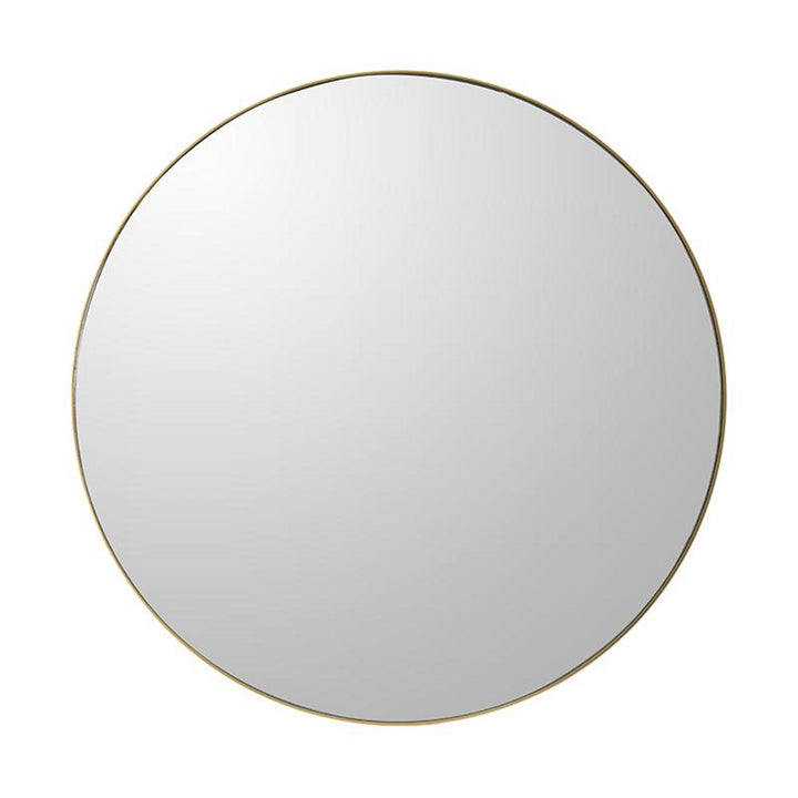 30" Brown Round Framed Accent Mirror