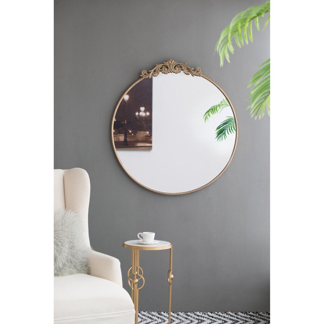 39" Gold Crowned Top Framed Accent Mirror