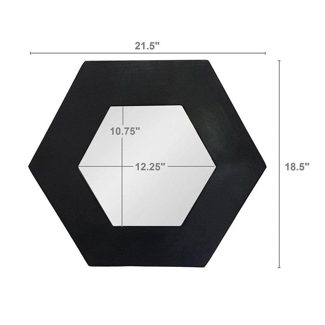 19" Black Hexagon Framed Accent Mirror