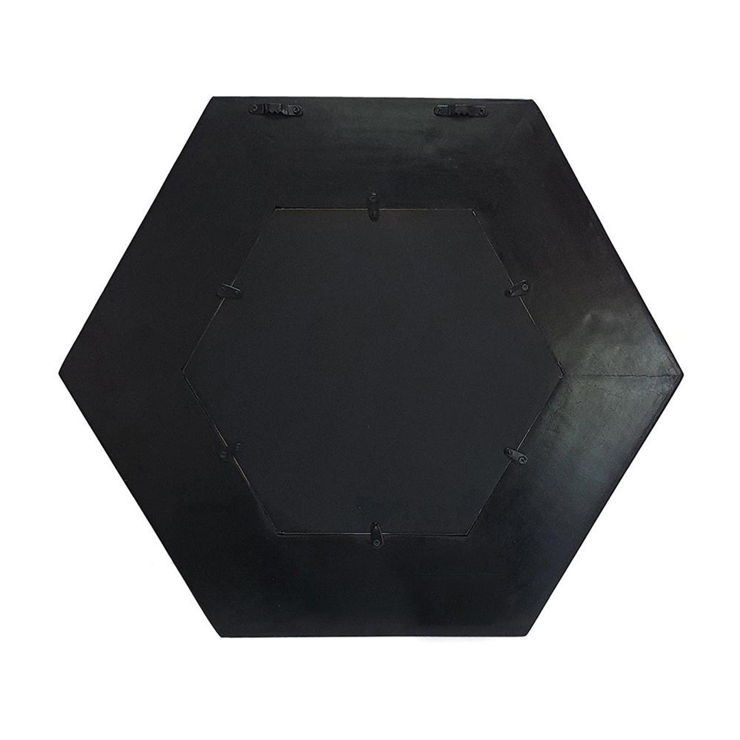 19" Black Hexagon Framed Accent Mirror