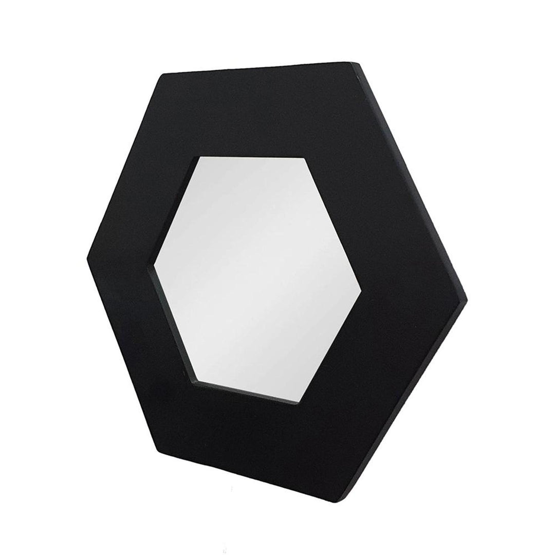 19" Black Hexagon Framed Accent Mirror