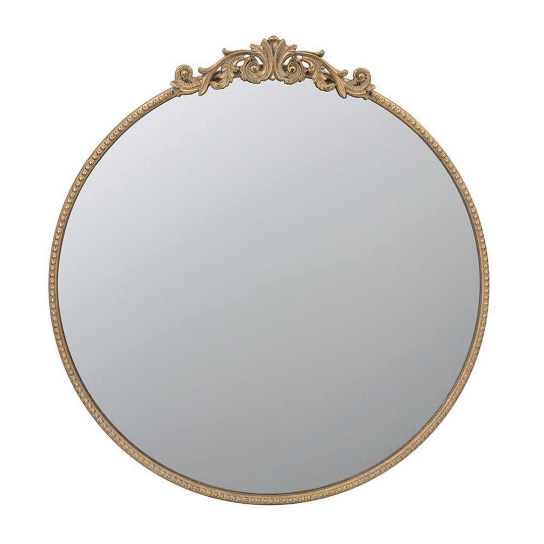 32" Gold Crowned Top Framed Accent Mirror