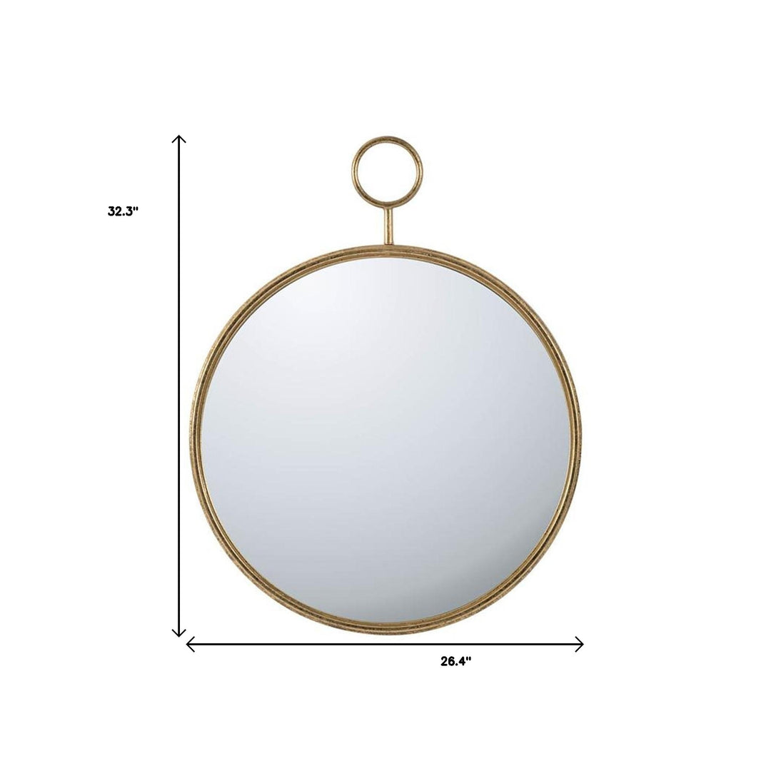 32" Gold Round Framed Accent Mirror