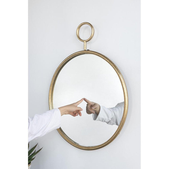 32" Gold Round Framed Accent Mirror