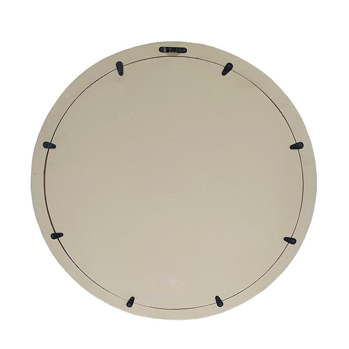 20" Cream Round Framed Accent Mirror