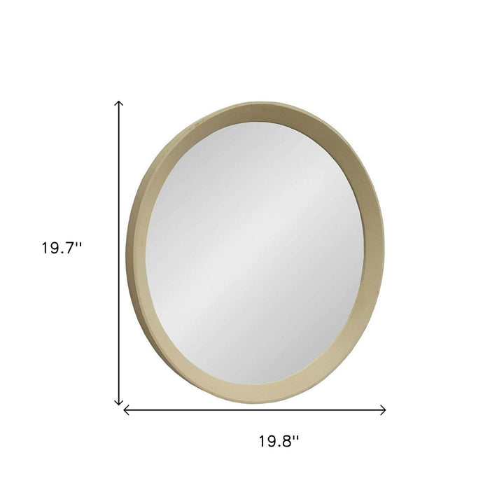 20" Cream Round Framed Accent Mirror