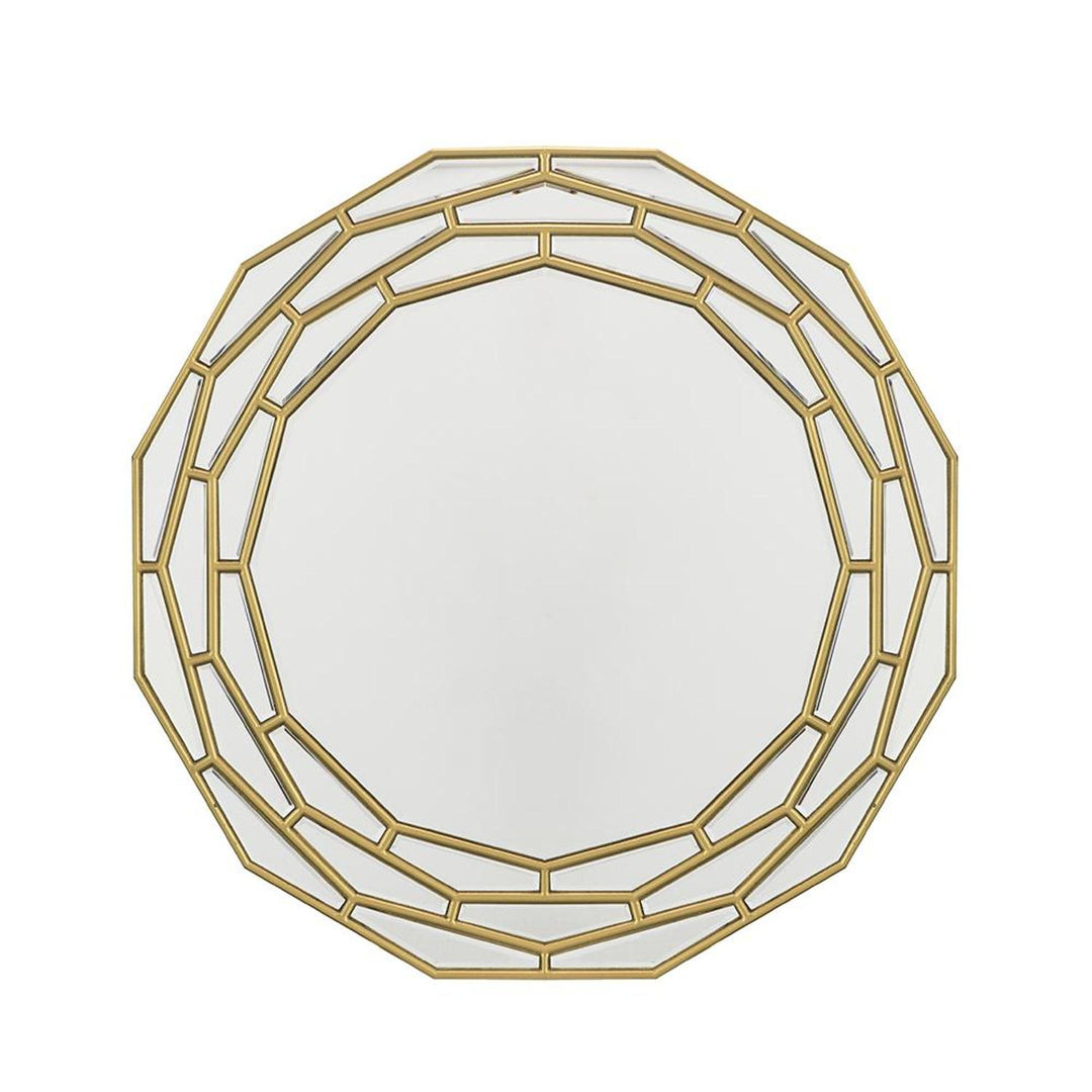 35" Gold Abstract Framed Accent Mirror