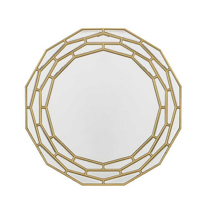 35" Gold Abstract Framed Accent Mirror