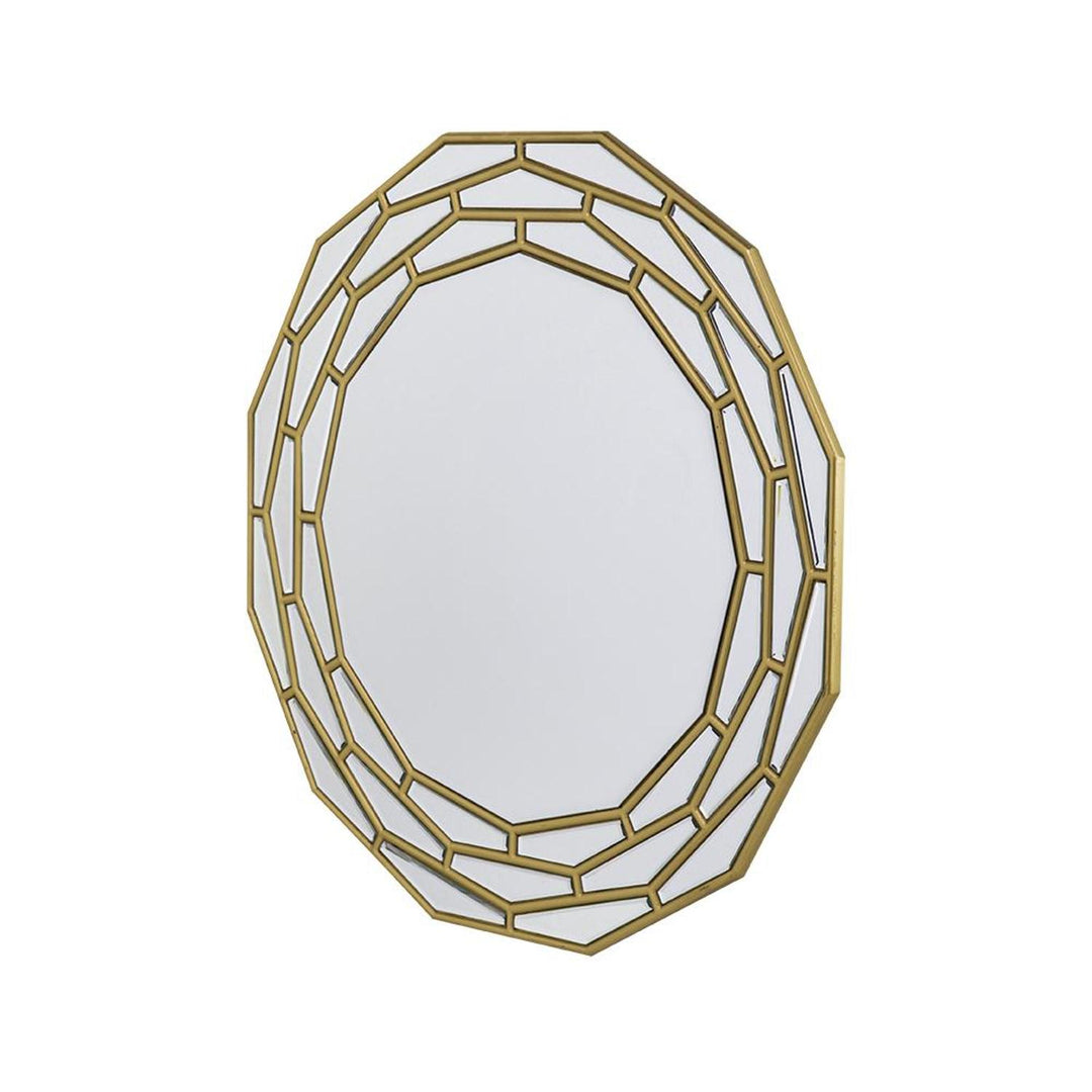 35" Gold Abstract Framed Accent Mirror