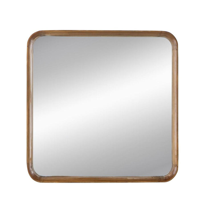 32" Brown Square Framed Accent Mirror