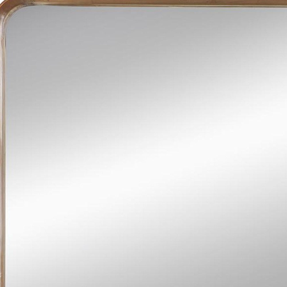 32" Brown Square Framed Accent Mirror