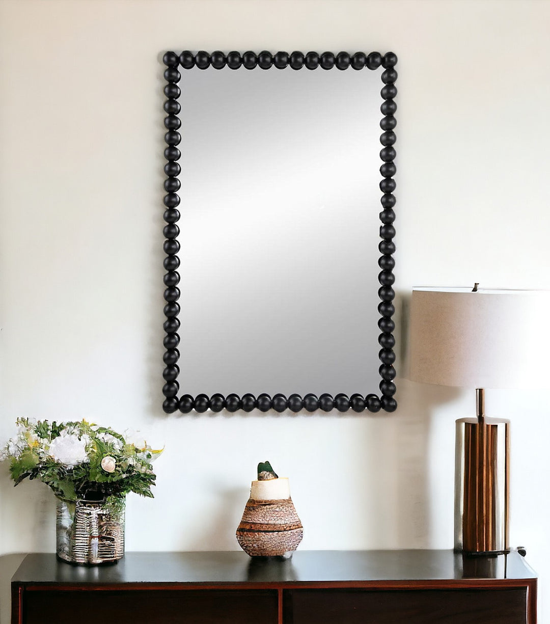 36" Black Framed Accent Mirror