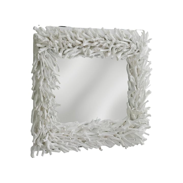 28" White Framed Accent Mirror