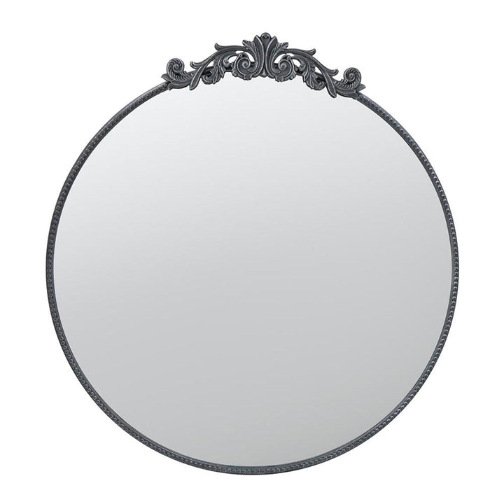 39" Black Crowned Top Framed Accent Mirror