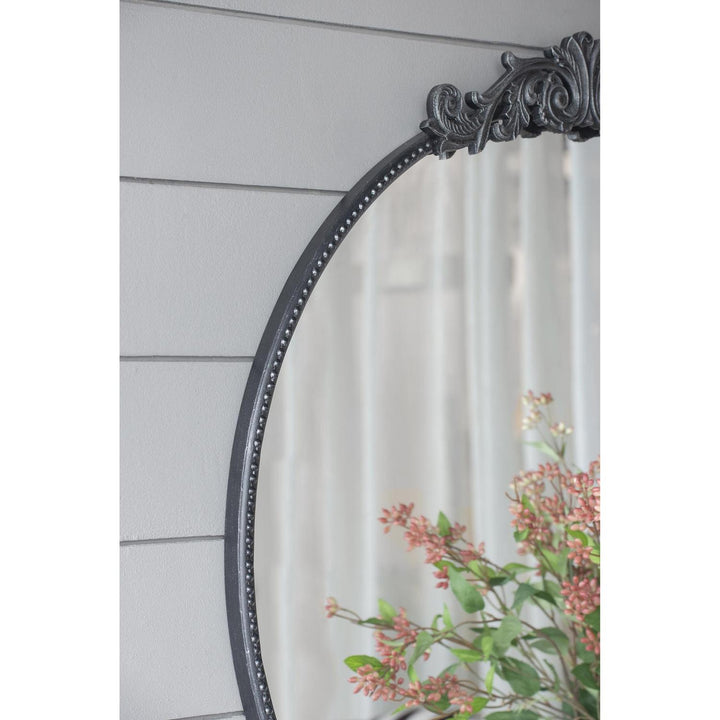 39" Black Crowned Top Framed Accent Mirror