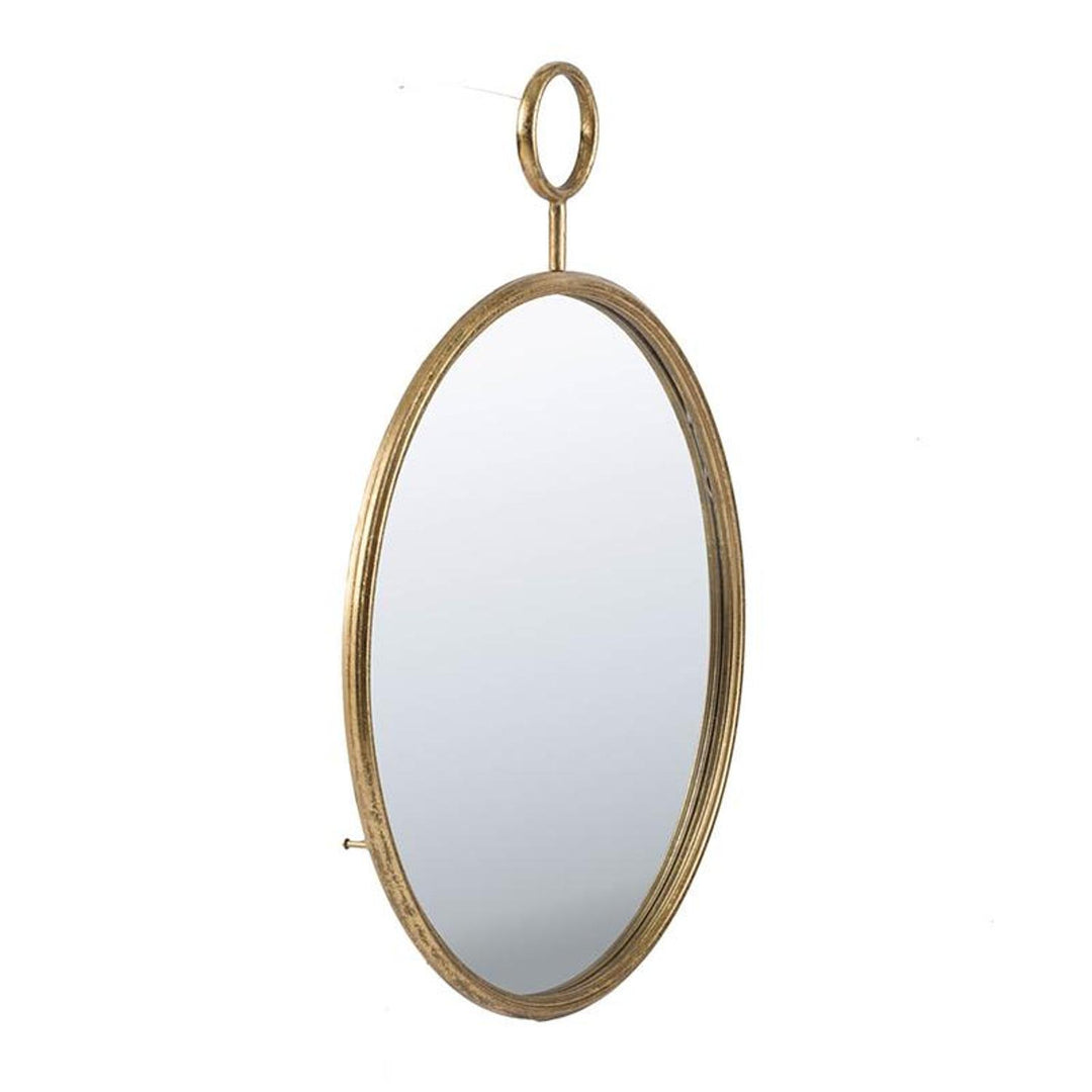 28" Gold Round Framed Accent Mirror