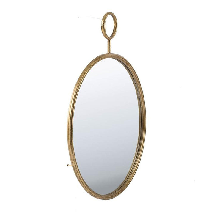 28" Gold Round Framed Accent Mirror