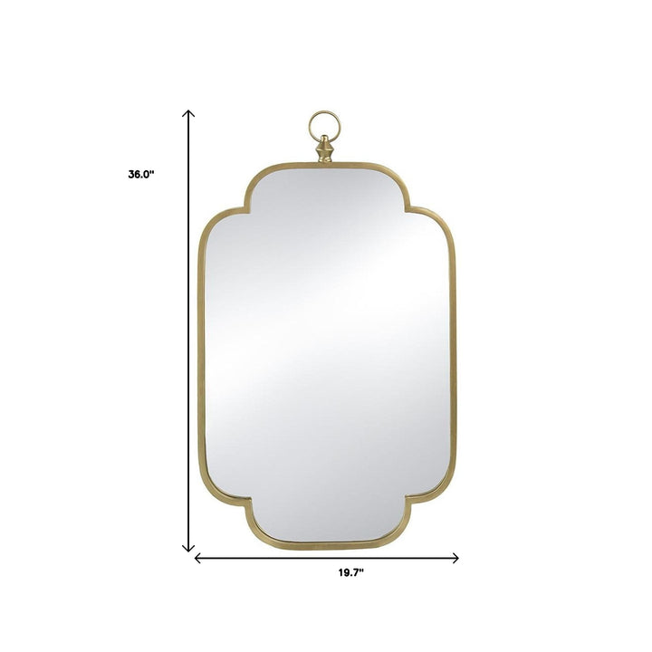 36" Champagne Abstract Framed Accent Mirror