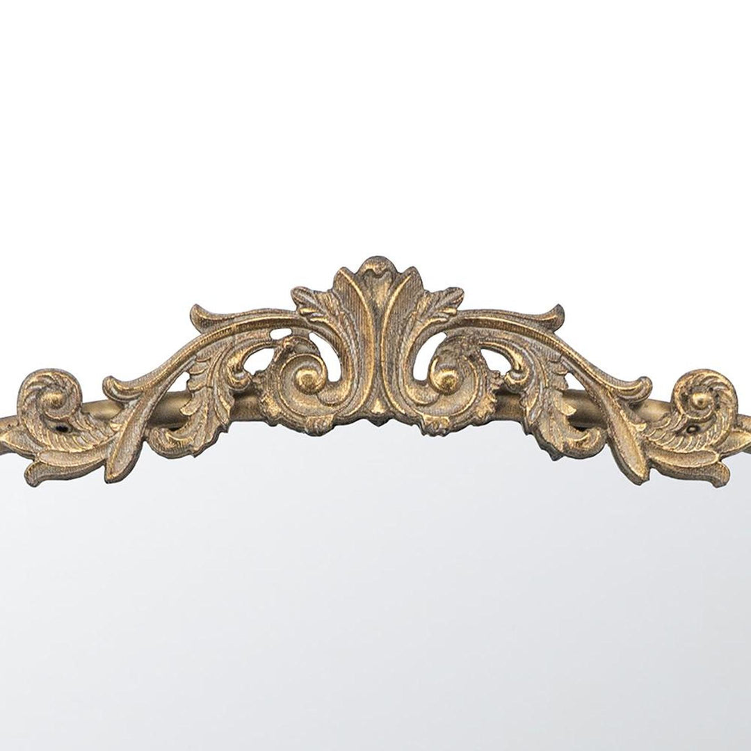 36" Gold Crowned Top Framed Accent Mirror