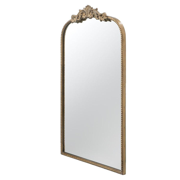 36" Gold Crowned Top Framed Accent Mirror