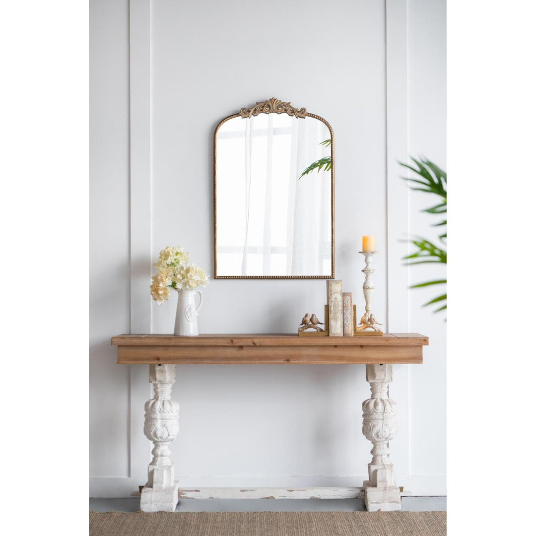 36" Gold Crowned Top Framed Accent Mirror