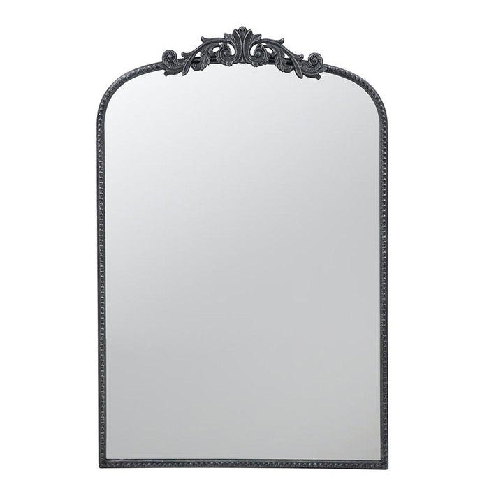 36" Black Crowned Top Framed Accent Mirror