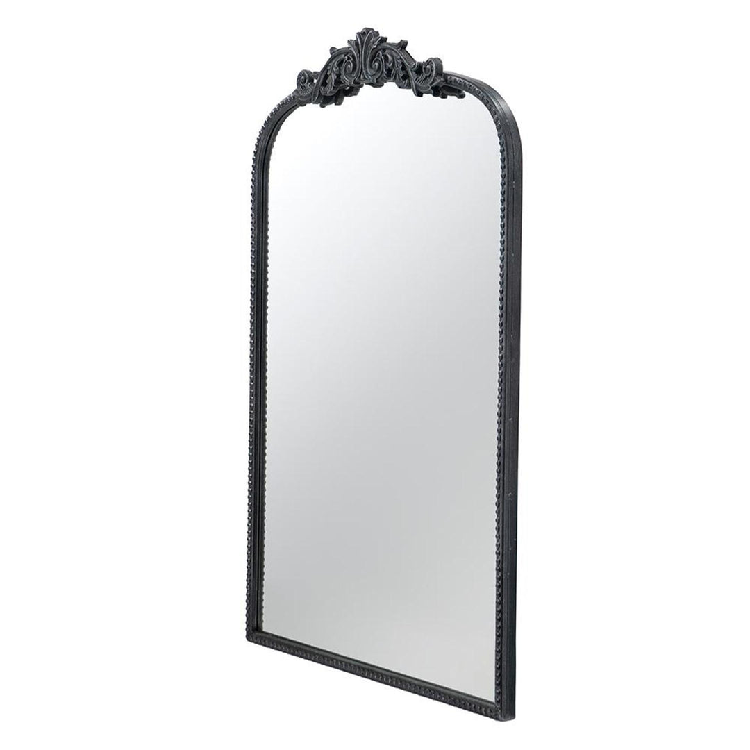 36" Black Crowned Top Framed Accent Mirror