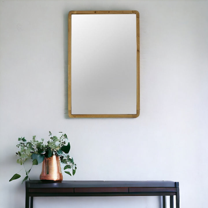 35" Brown Framed Accent Mirror