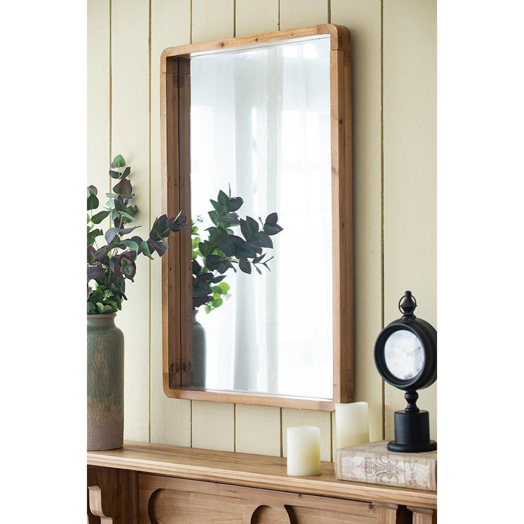 35" Brown Framed Accent Mirror