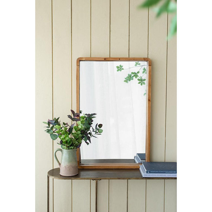 35" Brown Framed Accent Mirror