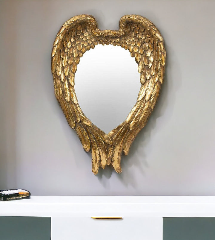 22" Gold Heart Framed Accent Mirror