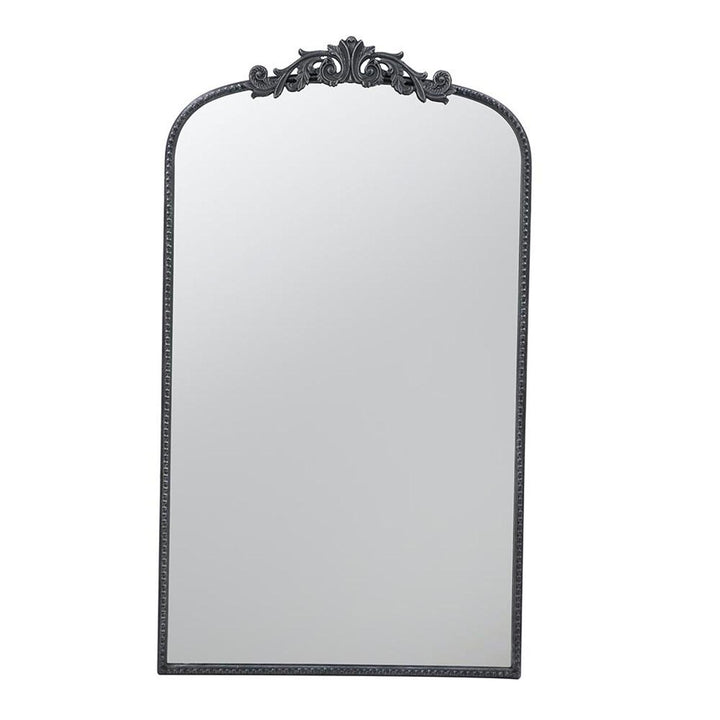 42" Black Crowned Top Framed Accent Mirror