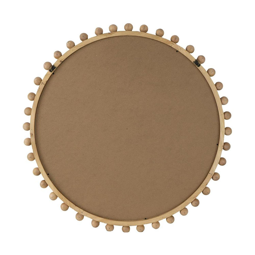 34" Brown Round Accent Mirror